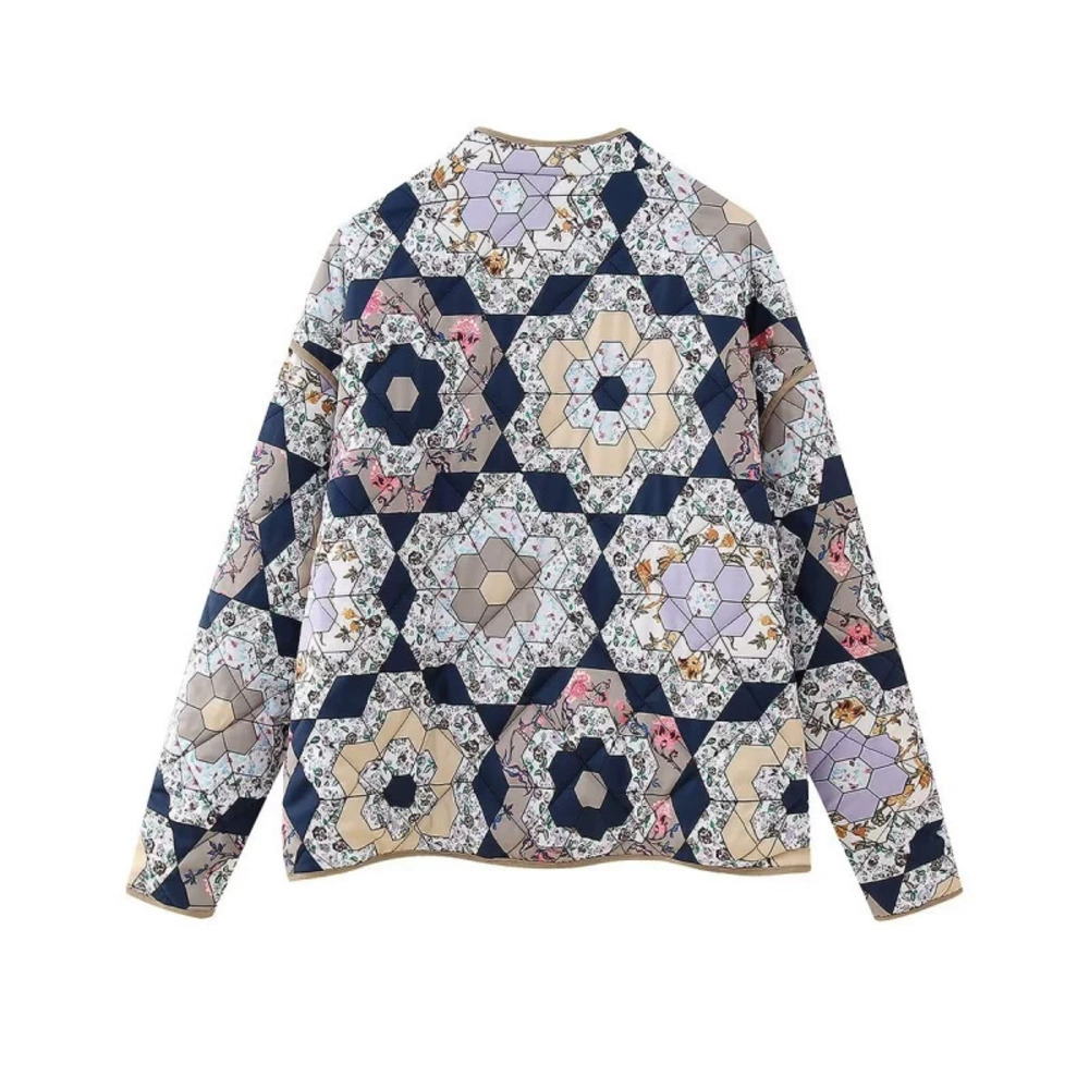 Loose Fit Printed Reversible Quilted Jacket